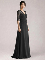 Lace Mother of the Bride Dress with Half Sleeves