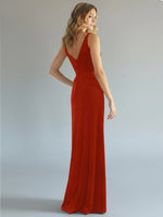 Velvet Bridesmaid Dress with Slit 