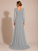 Chiffon Mother of the Bride Dress with Long Sleeves 
