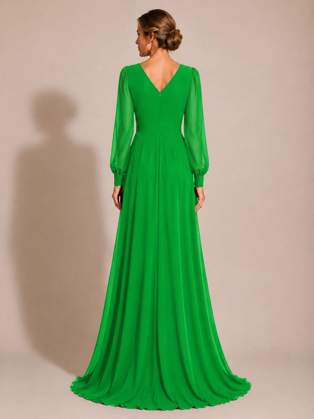 Chiffon Mother of the Bride Dress with Long Sleeves 