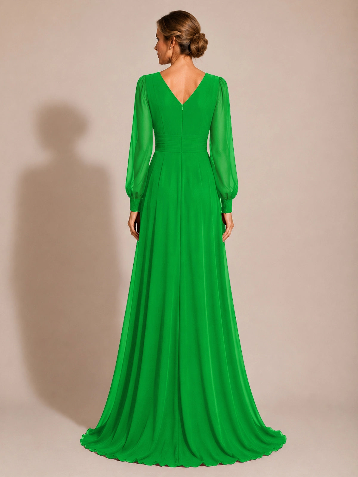 Chiffon Mother of the Bride Dress with Long Sleeves 