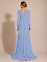 Chiffon Mother of the Bride Dress with Long Sleeves 