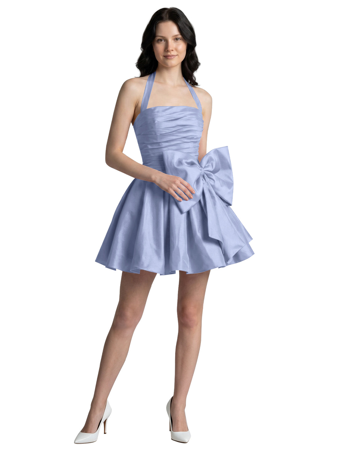 Halter Oversized Bow Mini Dress 