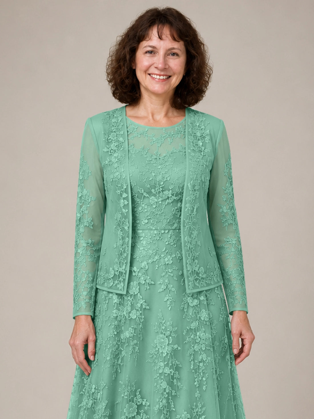 A-line Mother of the Bride Dress with Lace 