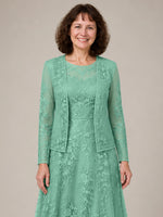 A-line Mother of the Bride Dress with Lace 