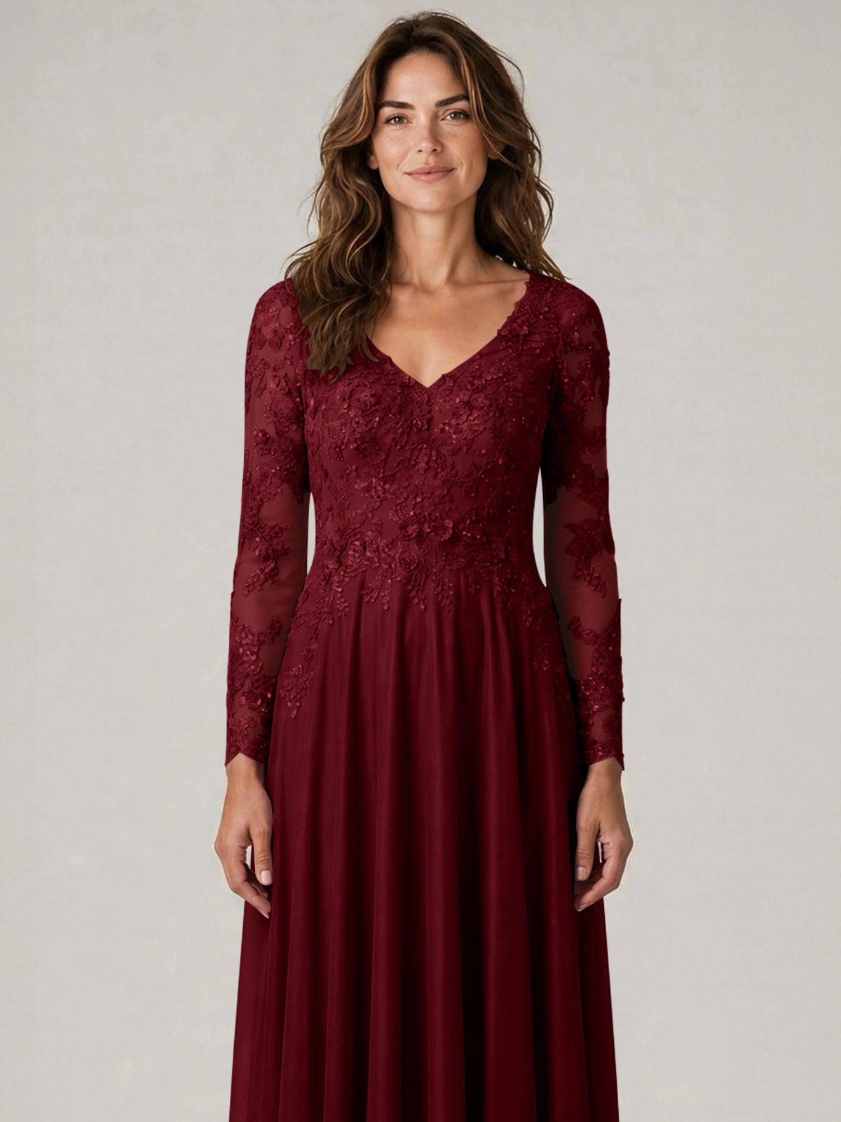 A-line Mother of the Bride Dress with Appliques