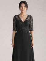 Lace Mother of the Bride Dress with Half Sleeves