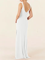 Chiffon Bridesmaid Dress with Slit 