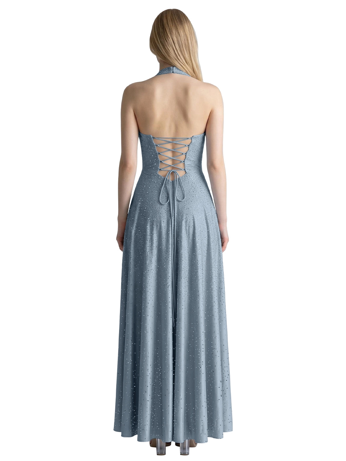 Halter Beaded Prom Dress 