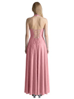 Halter Beaded Prom Dress 