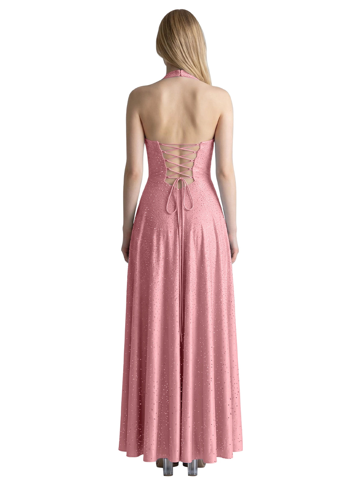 Halter Beaded Prom Dress 