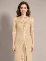 Lace Mother of the Bride Dress with Applique 