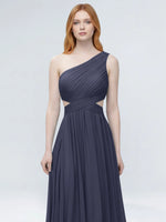 One-Shoulder Side Cut-Out Bridesmaid Dress 