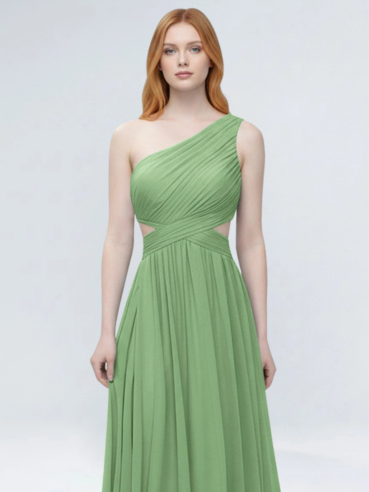 One-Shoulder Side Cut-Out Bridesmaid Dress 