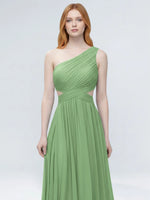 One-Shoulder Side Cut-Out Bridesmaid Dress 