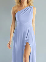 One-Shoulder Bridesmaid Dress with Slit