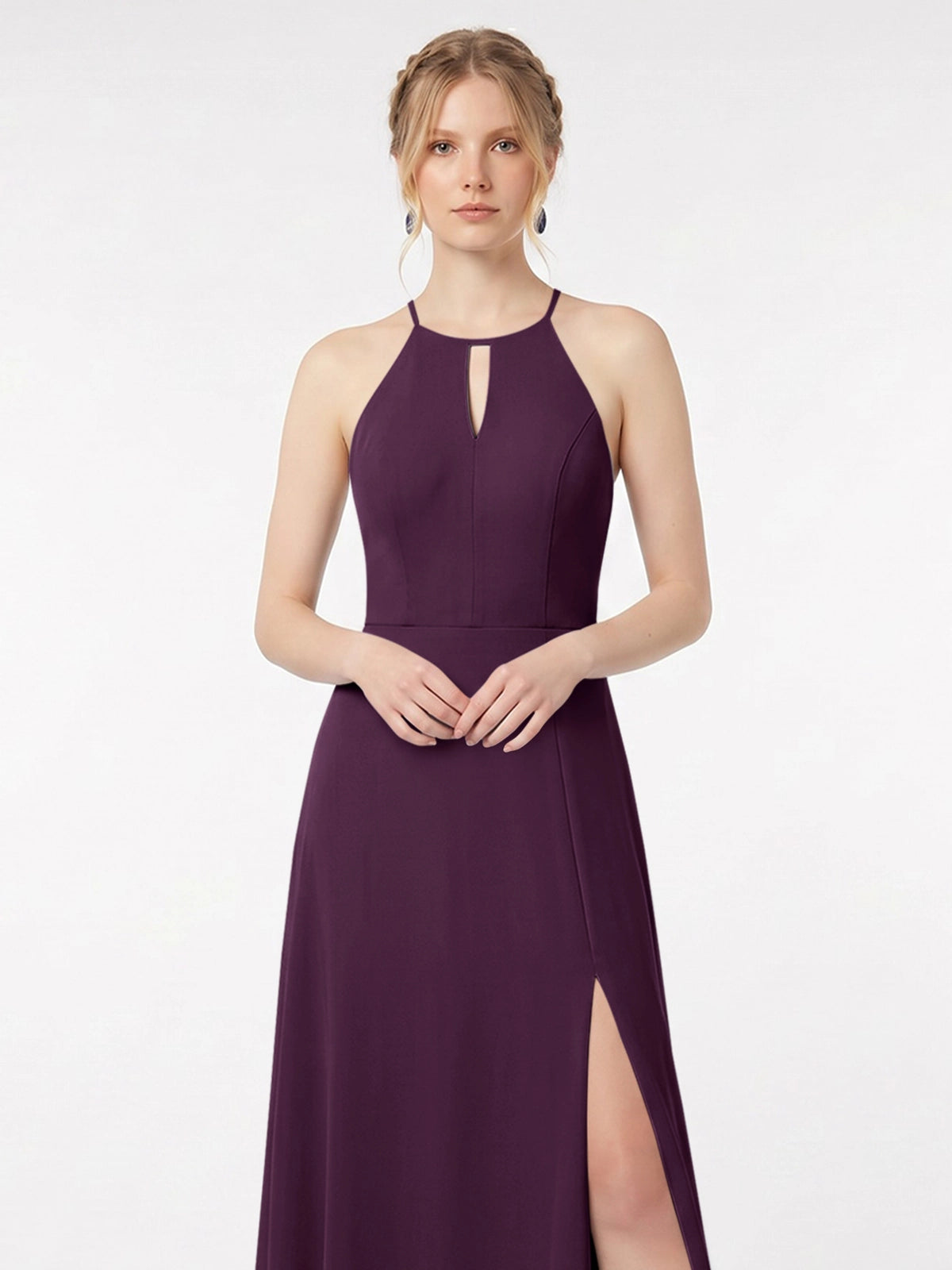 Chiffon Bridesmaid Dress with Halter 