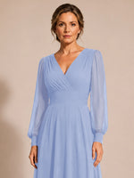 Chiffon Mother of the Bride Dress with Long Sleeves 