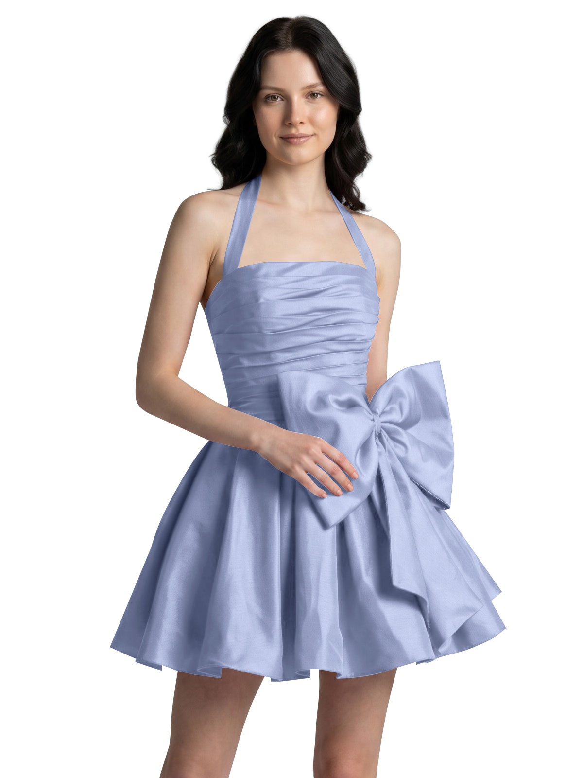 Halter Oversized Bow Mini Dress 