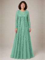 A-line Mother of the Bride Dress with Lace 