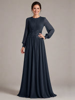 Chiffon Mother of the Bride Dress with Jewel Neckline 