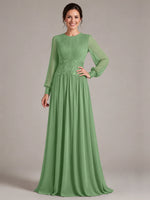 Chiffon Mother of the Bride Dress with Jewel Neckline 