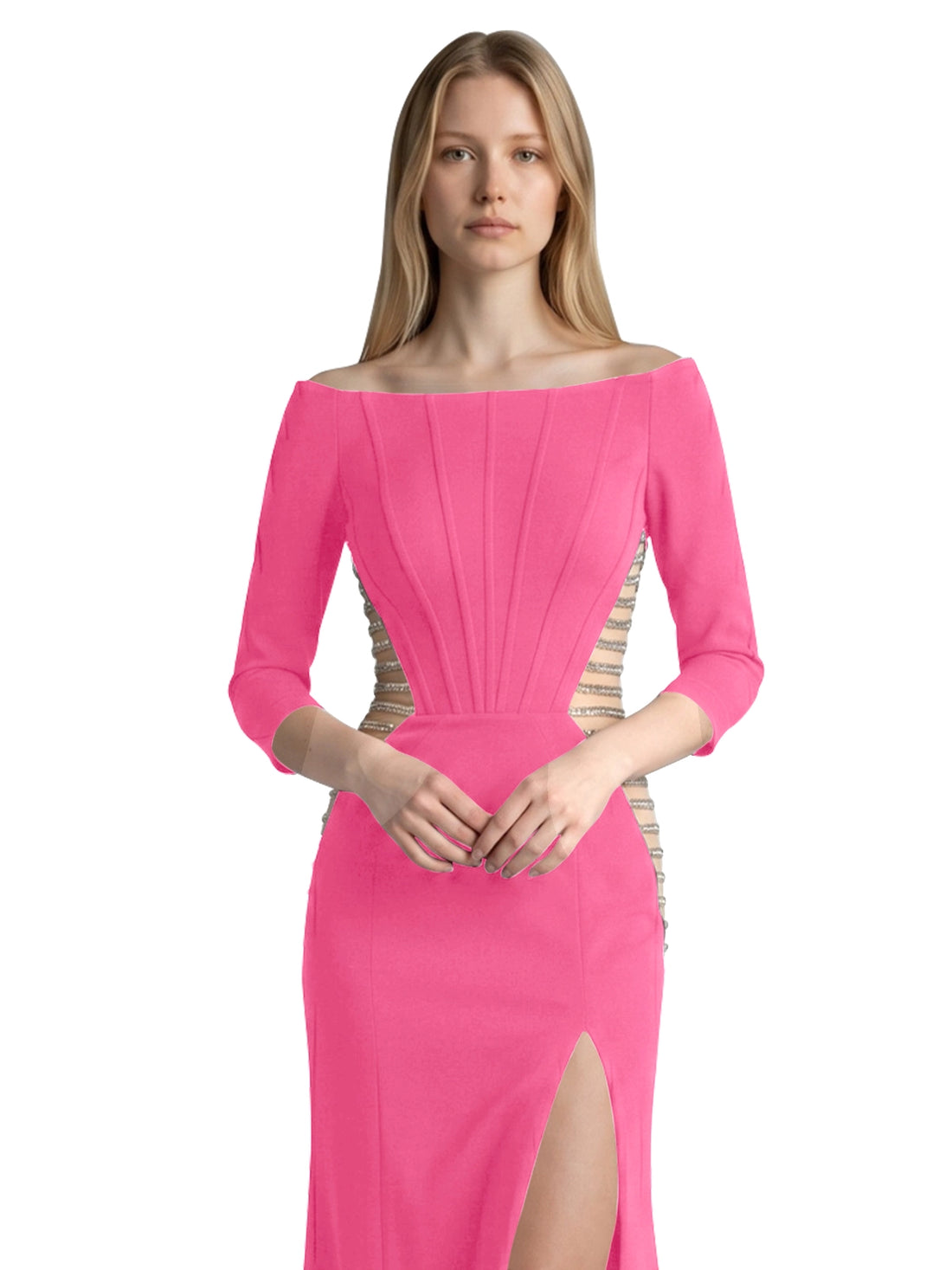 Side Cutout Slit Prom Dress 