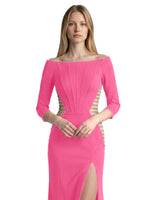 Side Cutout Slit Prom Dress 