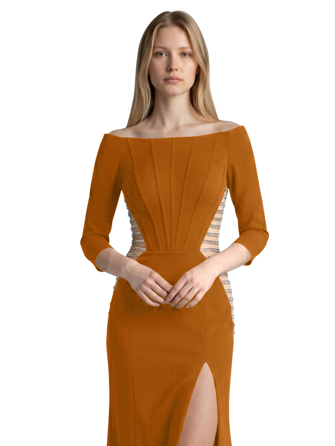 Side Cutout Slit Prom Dress 