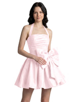 Halter Oversized Bow Mini Dress 