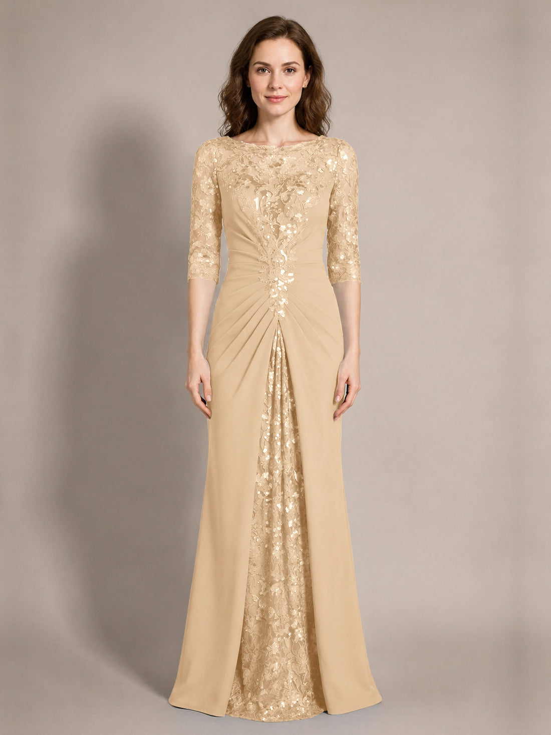 Lace Mother of the Bride Dress with Applique 
