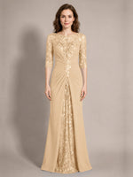 Lace Mother of the Bride Dress with Applique 