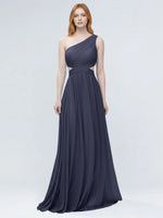 One-Shoulder Side Cut-Out Bridesmaid Dress 