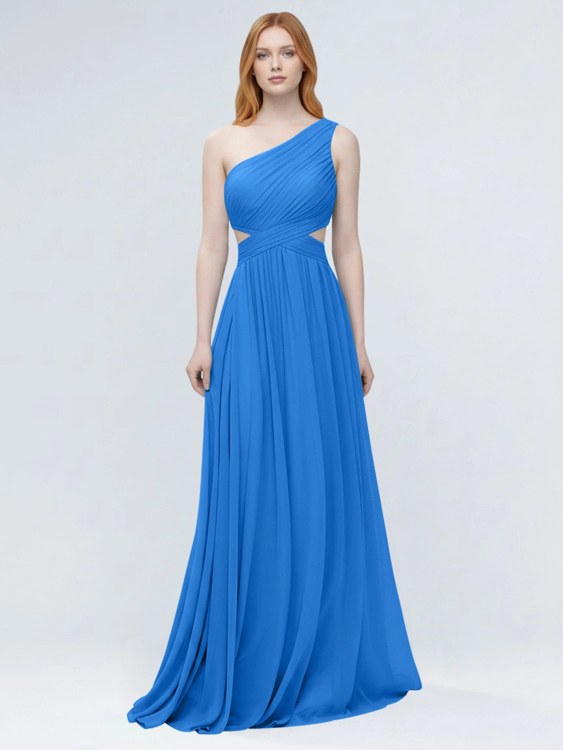 One-Shoulder Side Cut-Out Bridesmaid Dress 
