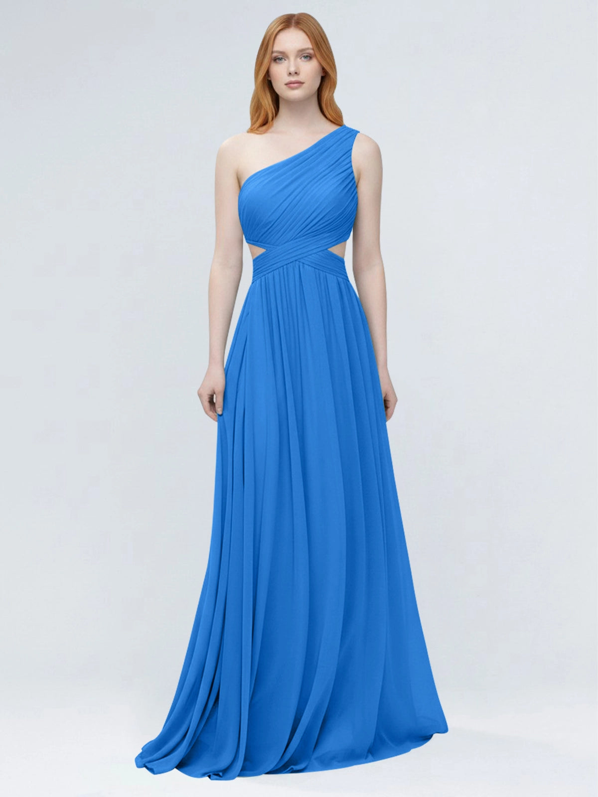 One-Shoulder Side Cut-Out Bridesmaid Dress 