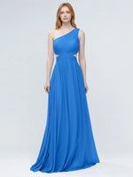 One-Shoulder Side Cut-Out Bridesmaid Dress 