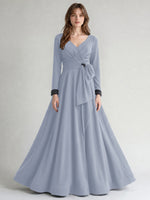 Stretch Satin Mother of the Bride Dress with Crystal