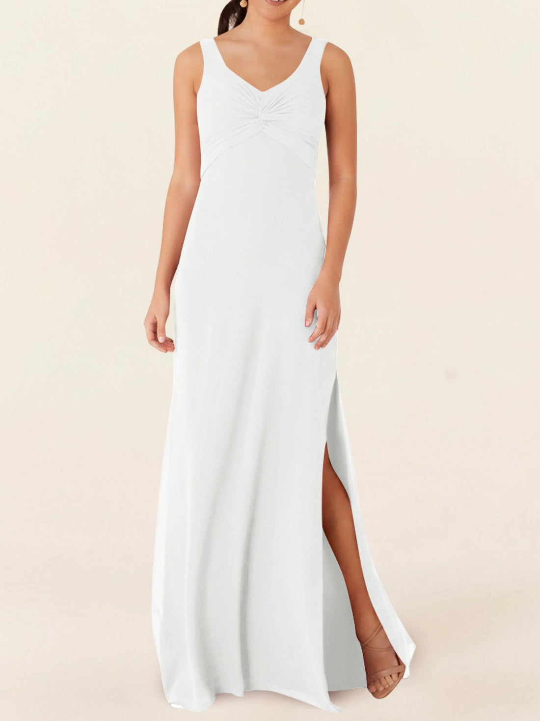 Chiffon Bridesmaid Dress with Slit 