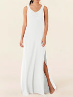 Chiffon Bridesmaid Dress with Slit 