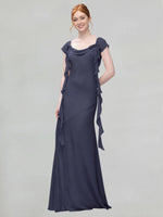 Flowy Ruffle Sheath Bridesmaid Dress 
