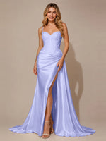 Silk-like Prom Dress with Appliques