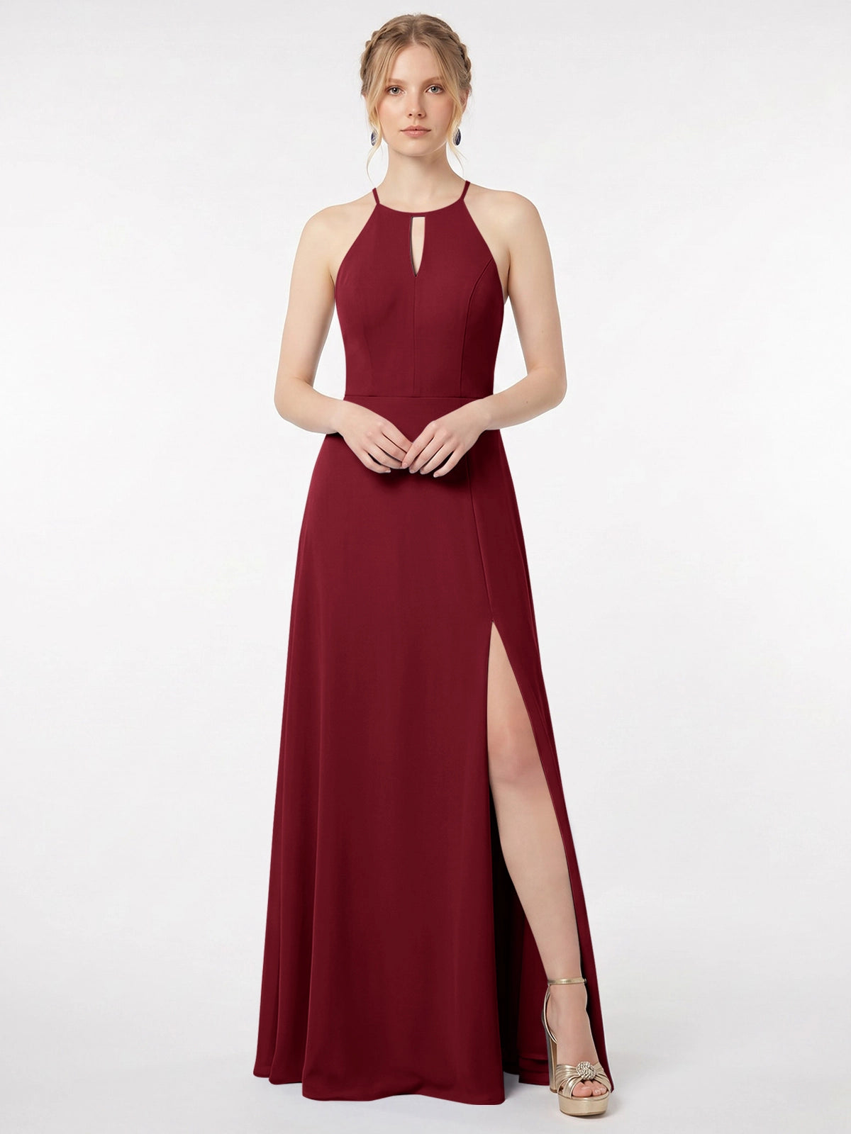 Chiffon Bridesmaid Dress with Halter 