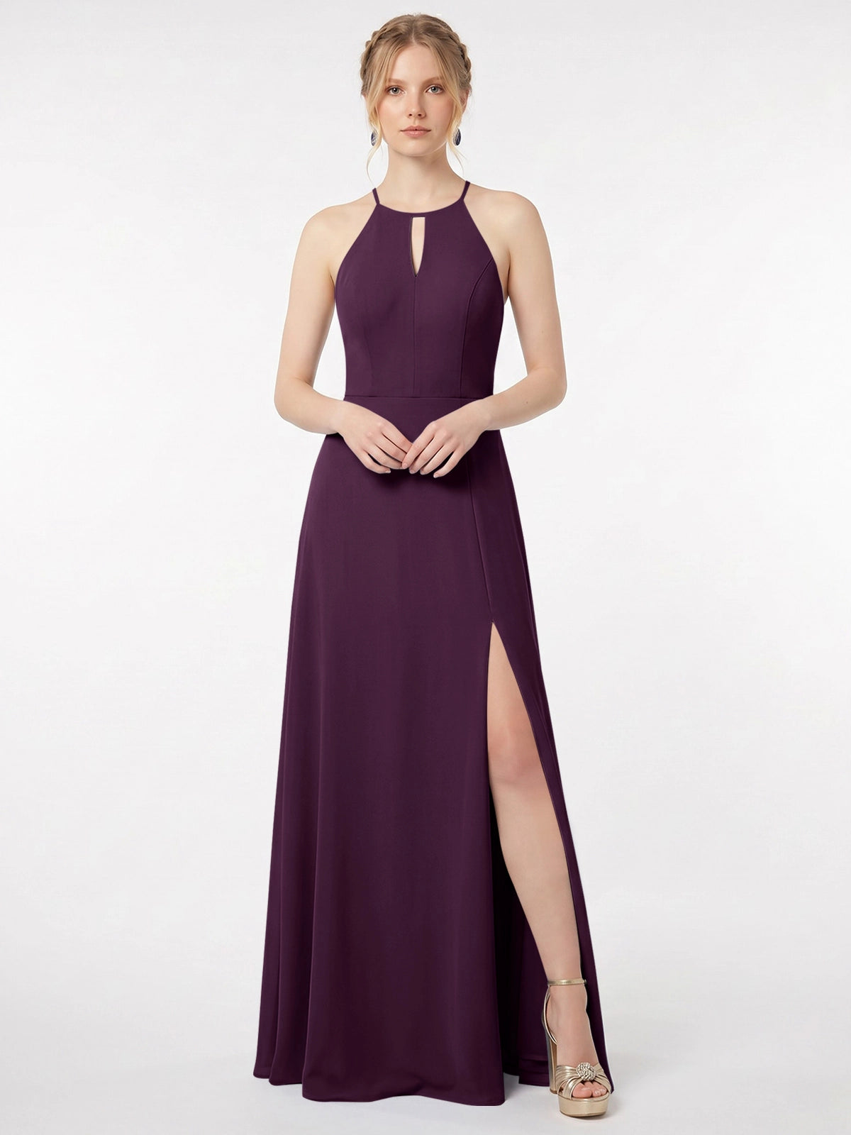 Chiffon Bridesmaid Dress with Halter 