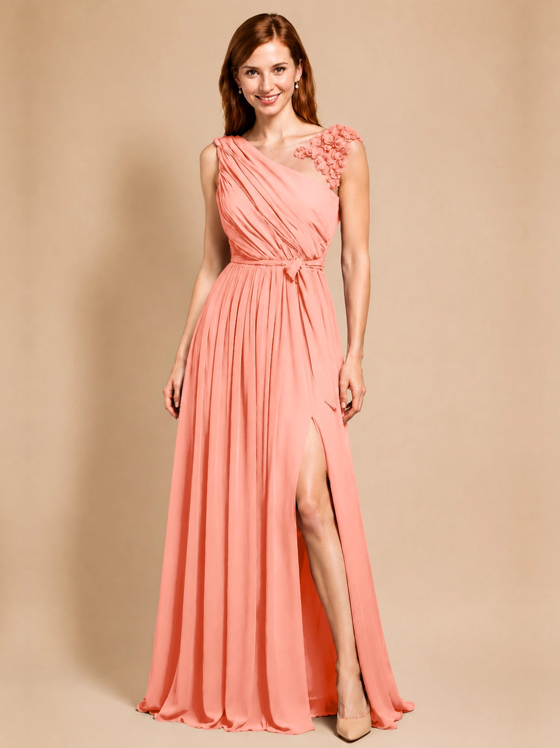 Chiffon Prom Dress with Appliques