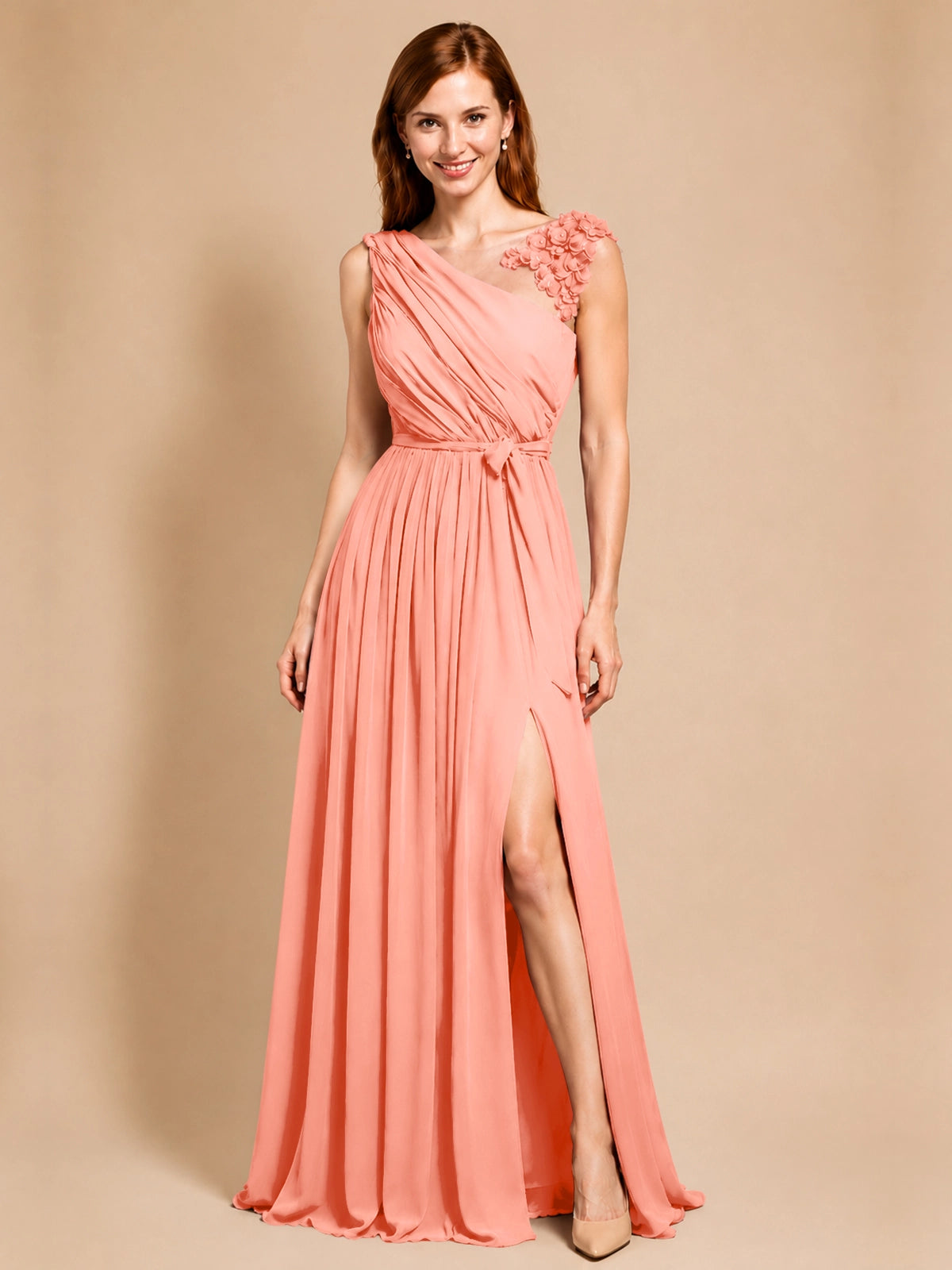 Chiffon Prom Dress with Appliques