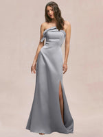 Satin Bow Accent Bridesmaid Dress 
