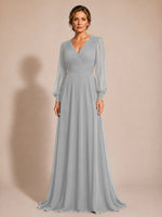Chiffon Mother of the Bride Dress with Long Sleeves 