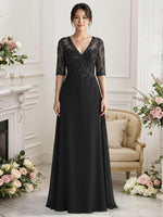 Lace Mother of the Bride Dress with Half Sleeves