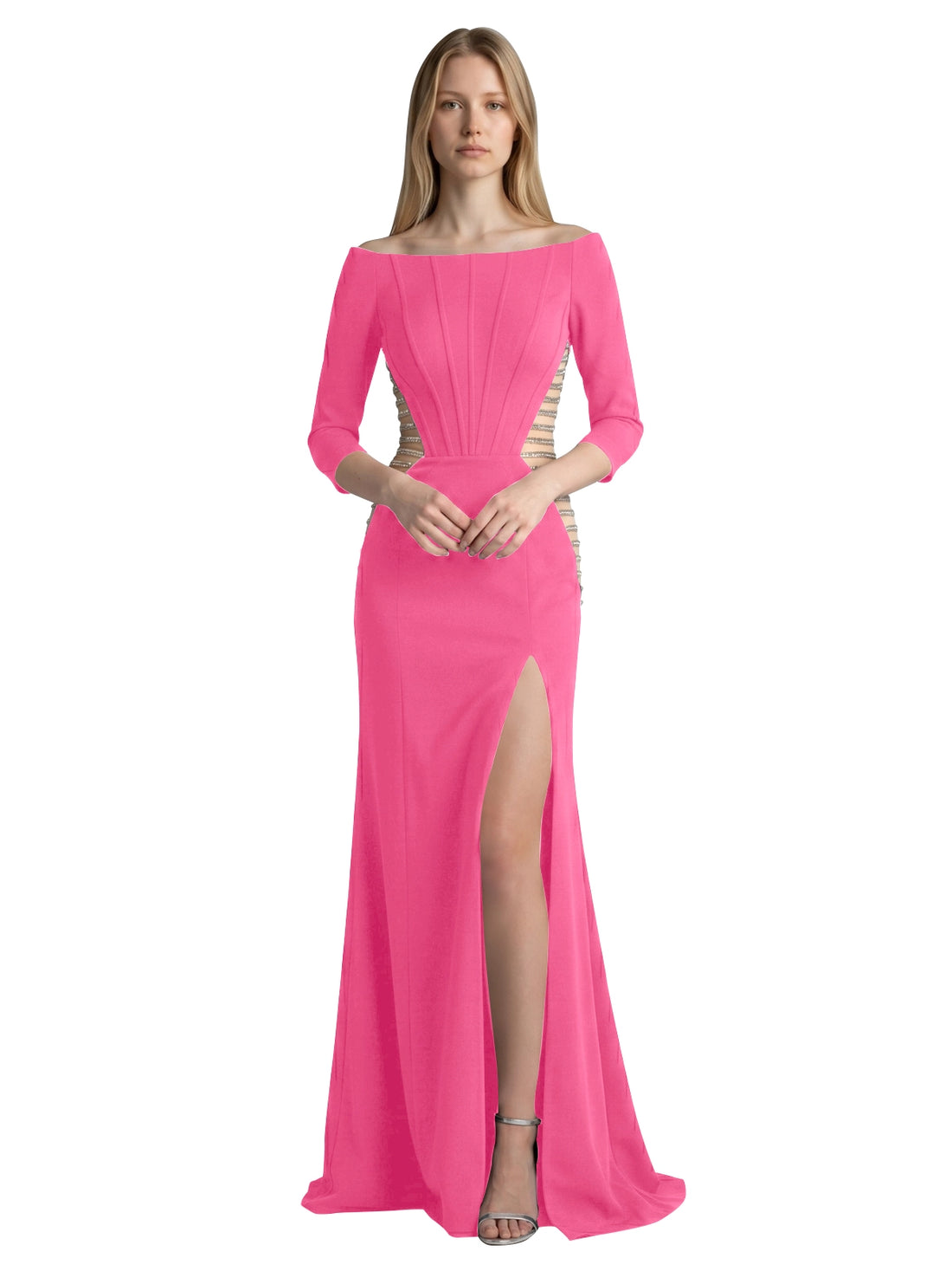 Side Cutout Slit Prom Dress 