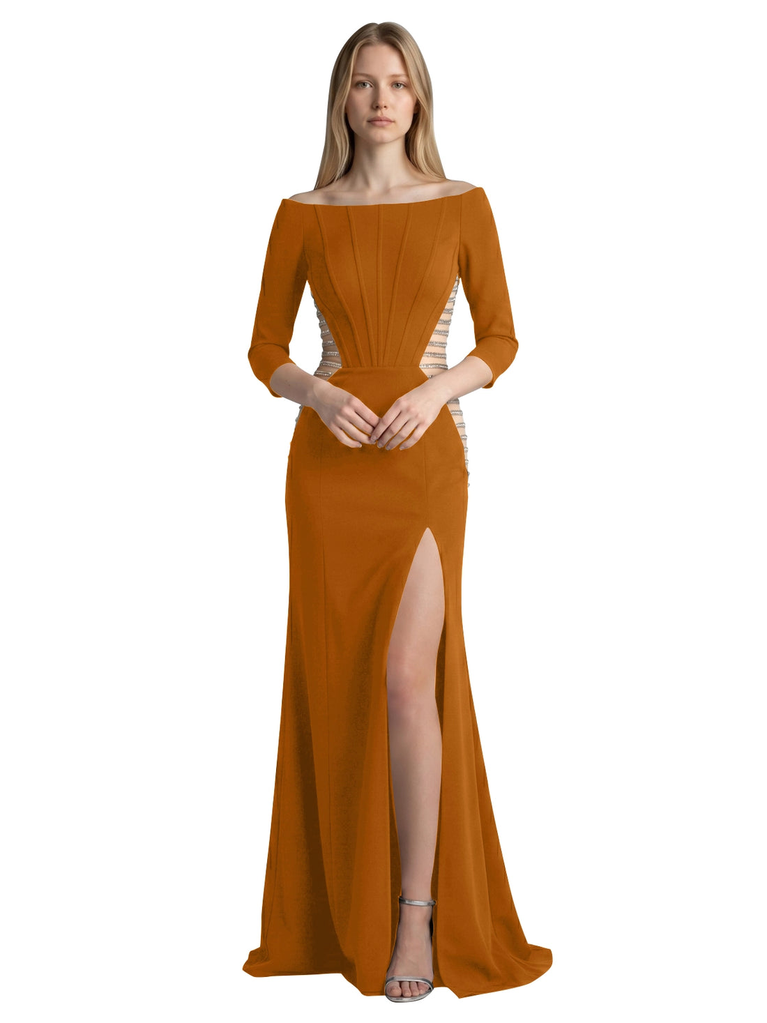 Side Cutout Slit Prom Dress 